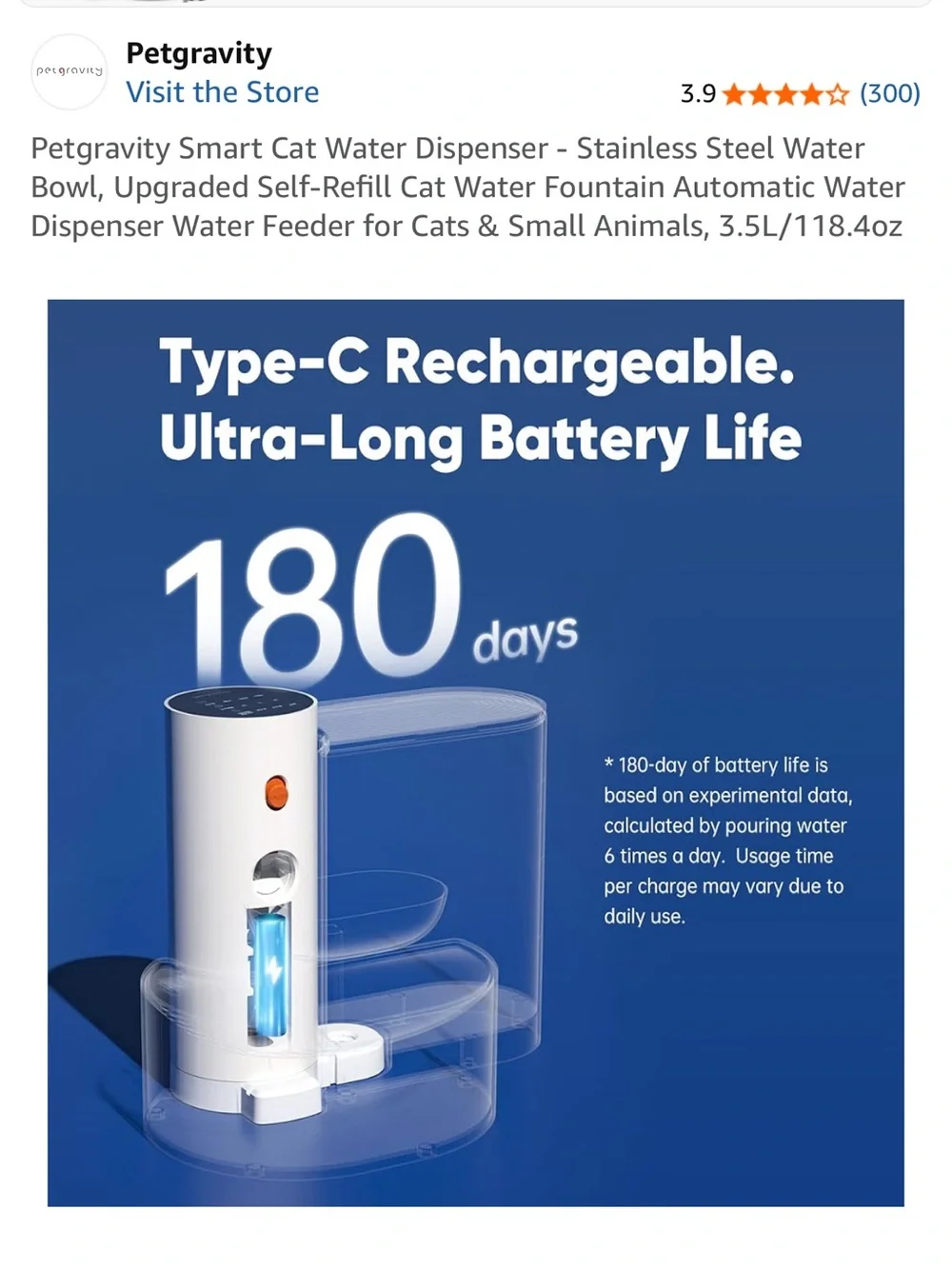 White & Gray Automatic Cat Water Dispenser